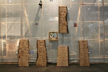 Martin Schepers - Ikonostase - 2.Installationsansicht Ikonostase Praxis Freiheit, CeBIT, Hannover, 2015. 