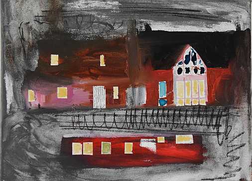 Martin Schepers - Idealstadt Heimat: Loitz - Aus der Serie Ideal Stadt Heimat, 30 x 40 cm, Öl auf Leinwand, 2016 