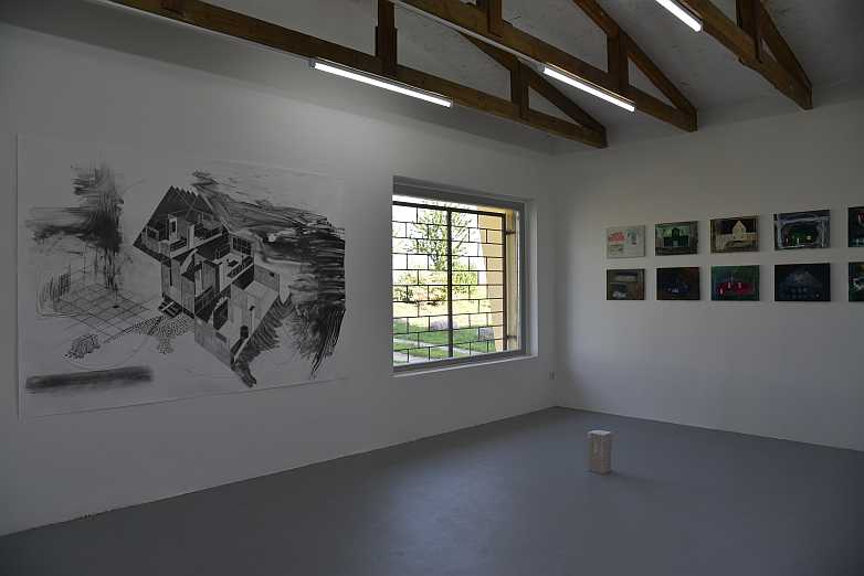 Martin Schepers - Idealstadt Heimat: Loitz - Installationsansicht Ideal Stadt Heimat, Einzelausstellung im Kunstverein Loitz, 2016