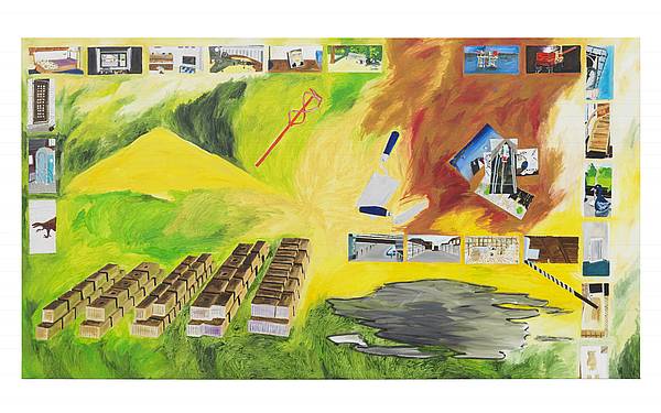 Martin Schepers - "Habitat" 150 x 280 cm Öl auf Leinwand, 2024-2025