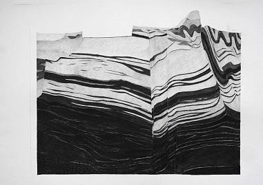 Martin Schepers - Verwerfungen - Martin Schepers Verwerfungen Anthropozän Großer Querschnitt Graphit auf Papier, 45 x 55 cm